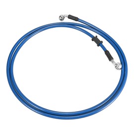 Motoforti Universal 180cm 70.87" Motorcycle Brake Clutch Oil Hose Line Pipe Hydraulic Reinforced Stainless Steel Braided Blue
