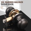 GOBEKOR 8 Pack Oil Rubbed Bronze Passage Door Knobs Round