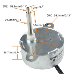 CHANCS TYC-40 AC 12V Fiber Optic Color Wheel Motor CW/CCW 35mm Shaft Synchronous Motor TYZ42 Electric Motor Replacement for Fiber Optic Light Christmas Ornamen