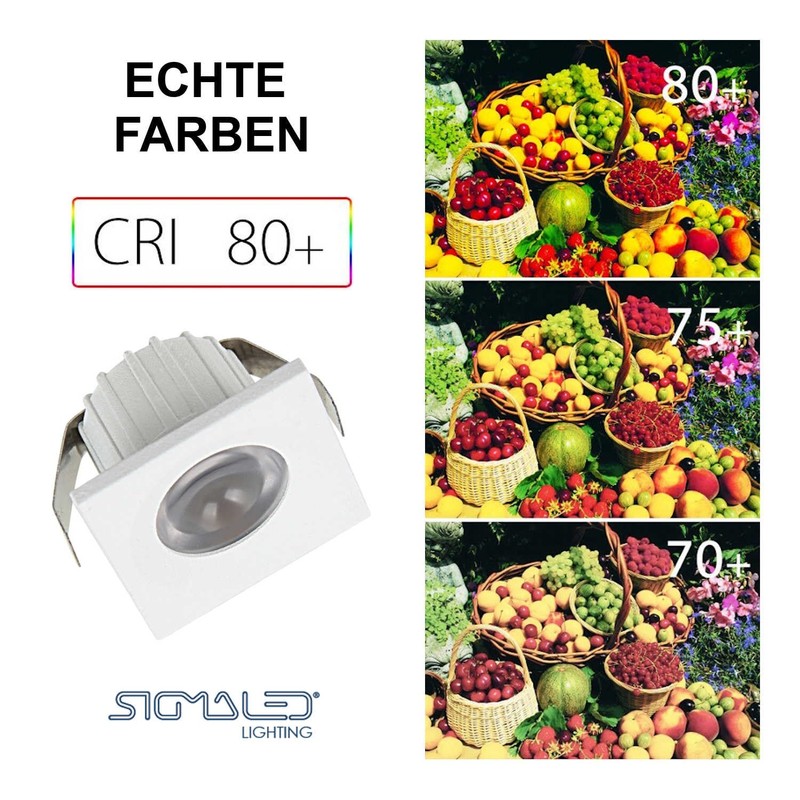 SIGMALED LIGHTING, Mini LED Recessed Spotlight, 3 W, Dimmable, Neutral