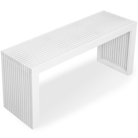 SWEVEN Bamboo Natural 36 inch Wooden Bench, Small Wood Benches for Entryway, Living & Dining Room, Kitchen, Bedroom, Bathroom, Hallway, Front Door Indoor & Outdoor Patio Use, Mid Century Modern Decor