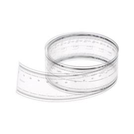 sourcing map Film Flexible Ruler 80 cm 0.1 mm Scale with R Angle & Wide Lines PET Plastic Folding Straight Ruler Calibration Soft Measuring Tool for Factory Transparent
