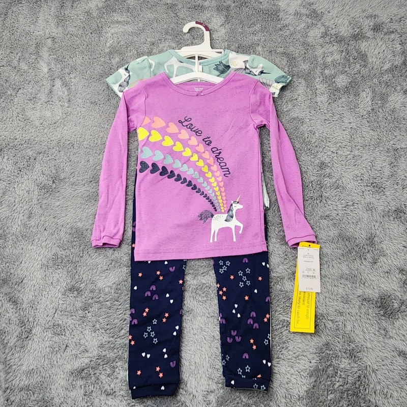 Just One You Girls 3T Unicorn Pajama Set 4-Piece Made
