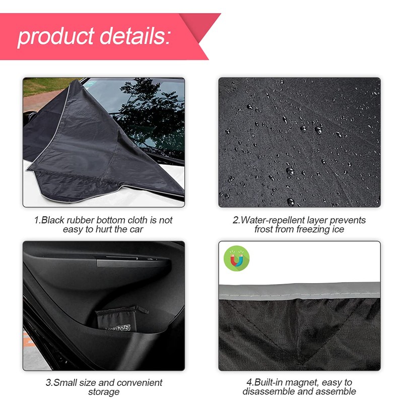 Windshield Snow Cover for Cars, Trucks, Vans - Waterproof, Windproof