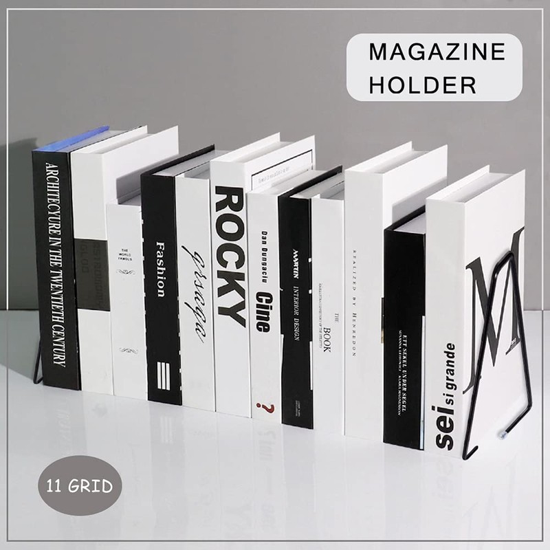 11 Adjustable Triangle File Folders Desk Vertical Magazine Rack Metal