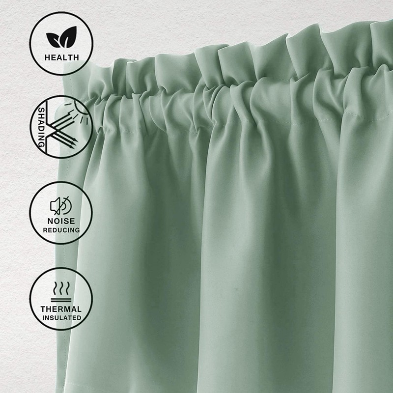 Hiasan Valance Curtains for Kitchen Blackout Thermal Insulated Solid Window