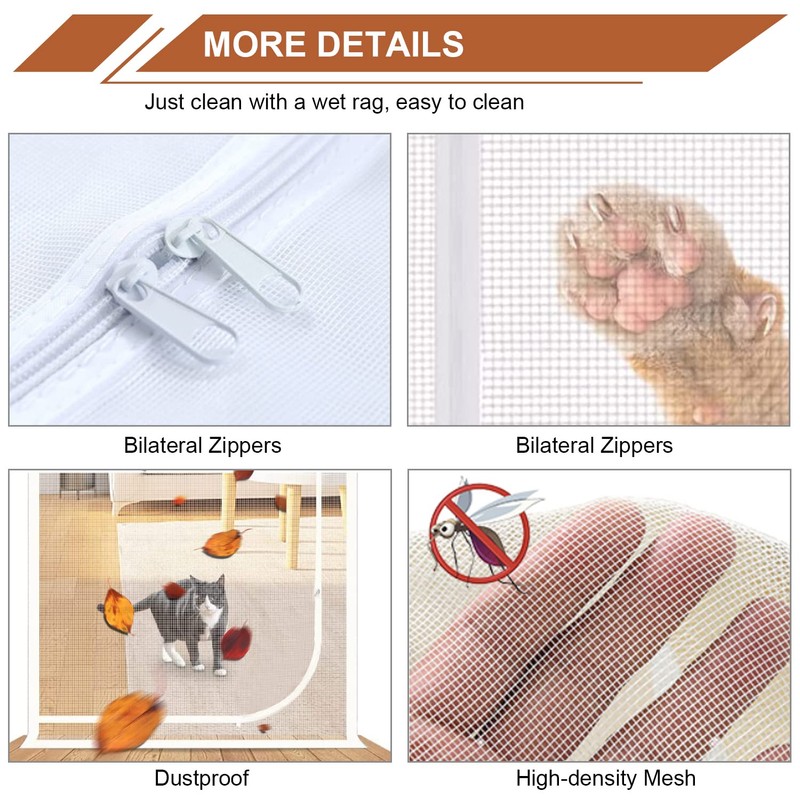 Dixutzi Reinforced Cat Screen Door Fits Door Size 35''x 80'',