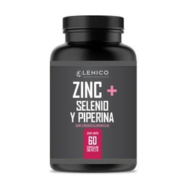 LENICO Suplemento de Zinc con Selenio y Piperina 500 mg  60 Cpsulas para Bienestar General  Con Antioxidantes Naturales  Suplemento Diario para...    