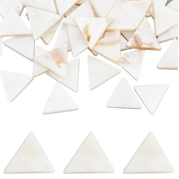 SUNNYCLUE 1 Box about 84Pcs White Flat Shell Beads Mother