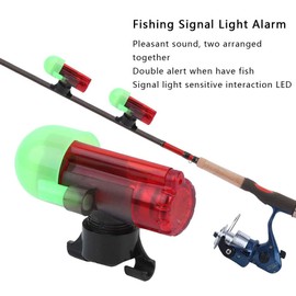 KEENSO 2 Sets Fishing Alarm Light, Sea Fishing LED Rod Tip Night Light Strike Alert Glow Stick Bite Alarm,LED Signal Sensitive Locking Pole Type