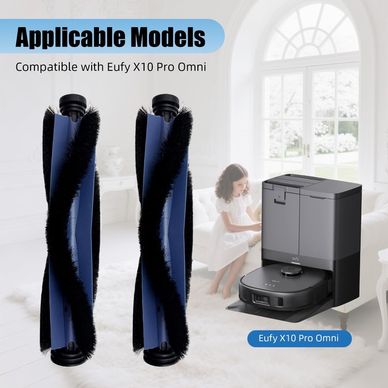 Auoiian 2-Pack Replacement Rollers Brushes for eufy X10 Pro Omni