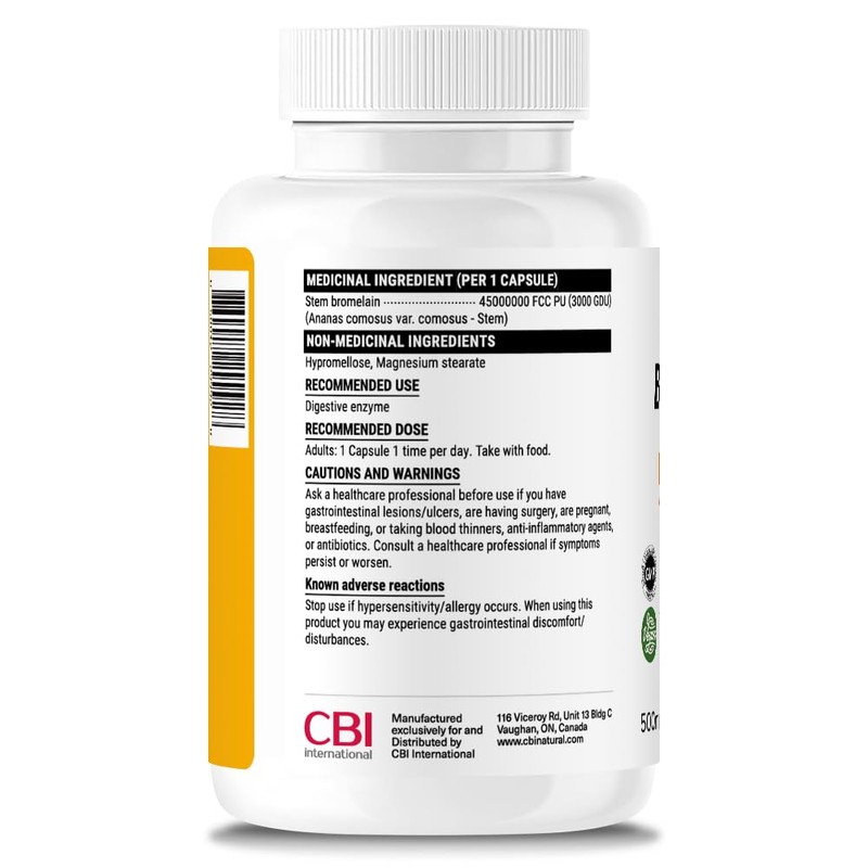 3000 GDU Bromelain Digestive Enzymes 500mg 120 Vegan Capsules, 4-Month