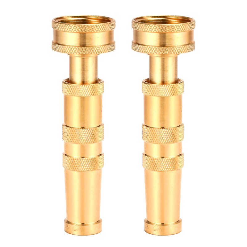 Sanpaint Heavy-Duty Brass Adjustable Twist Hose Nozzle, 2 Pack