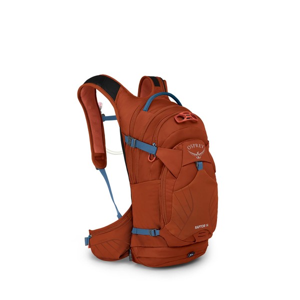 Osprey Raptor 14L Men's Biking Backpack with Hydraulics Reservoir, Firestarter Orange, One Size