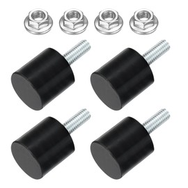 sourcing map 4Pcs M6 Thread Rubber Mounts, Vibration Isolators, Cylindrical Shock Absorber with Studs 20 x 20mm with Non-Slip Nuts