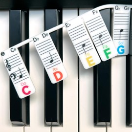 BEATBIT Piano Note Strips with Solfege (Do Re Mi…), Fit 88/76 Key Piano Keyboard Learning, Removable Piano Key Stickers