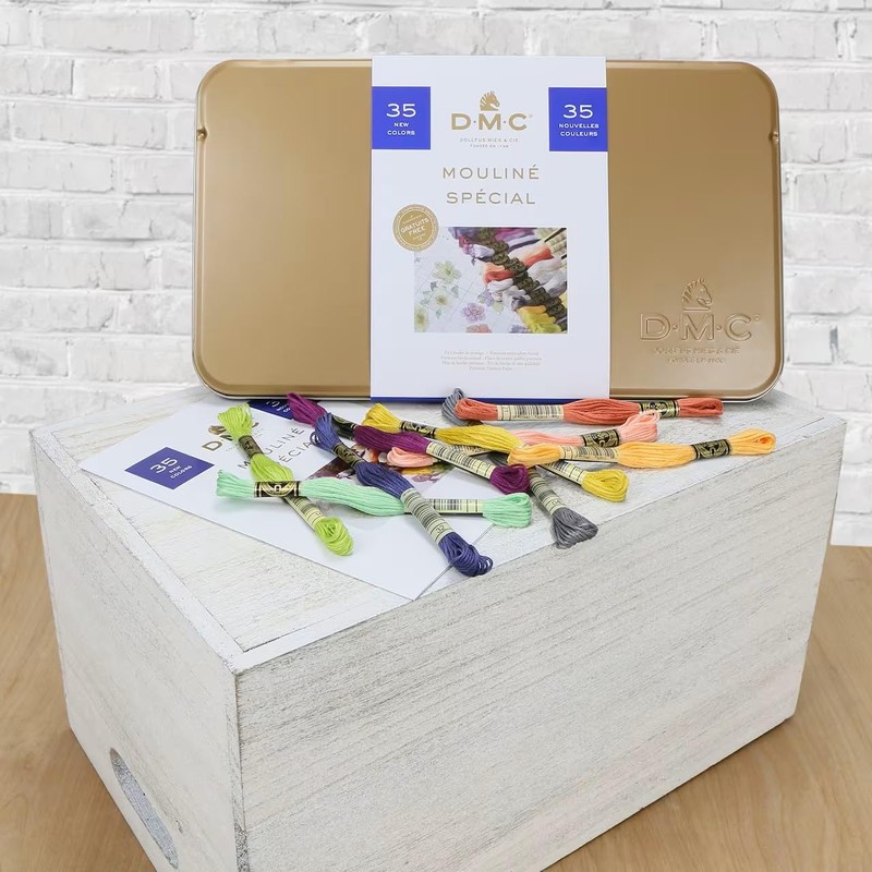 DMC w Collector's Tin with 35 Colors Floss