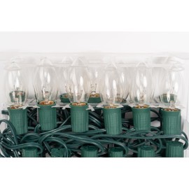 Formosa Lights C7 25ft Indoor/Outdoor Clear Incandescent Christmas String Lights/Patio Lights with 25 Bulbs | 120V, 5W