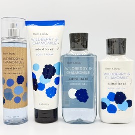 Wildberry & Chamomile 4-Piece Bath & Body Bundle | Fine Fragrance Mist, Body Cream, Shower Gel and Body Lotion