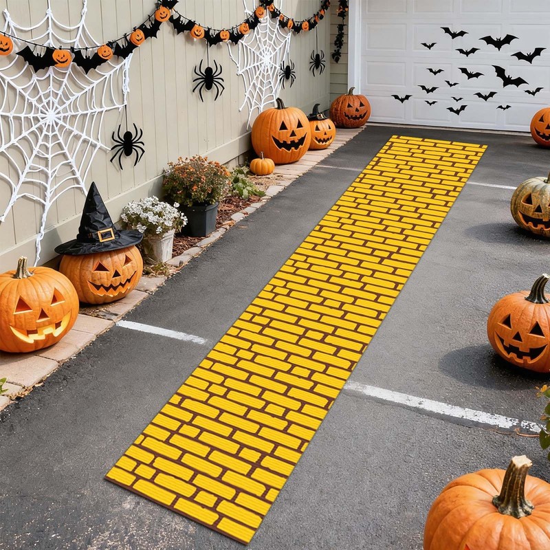 Halloween Long Runner Rug,2 * 9.8ft Christmas Hallway Runner Kitchen
