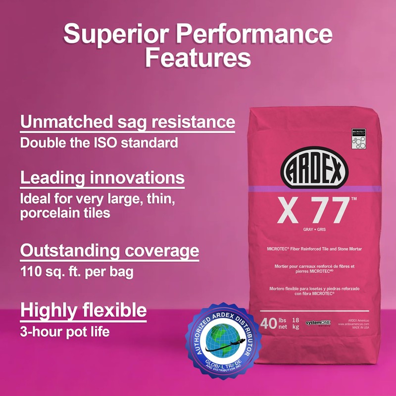 Ardex X77 Gray Microtec Fiber Reinforced Tile and Stone Mortar