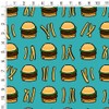 GRAPHICS & MORE Hamburger and French Fries Pattern Gift Wrap