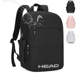 HEAD Waterproof Travel Backpack for Women & Men, Lightweight Laptop Backpack Computer Bags fits 15.6 inch Notebook, Casual Daypack College Backpacks for Weekender Overnight/Sports Gym/Work/Fitness