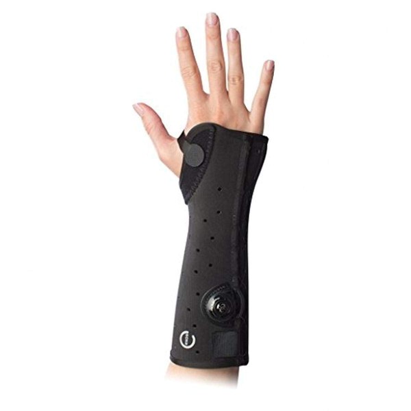 EXOS 312-41-1111 Short Arm Fracture Brace, Open Thumb, Left, Small, Black