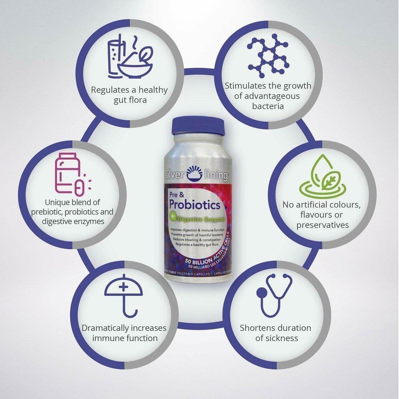 Silver Lining Pre & Probiotics + Digestive Enzymes | 50