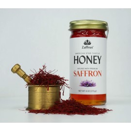 Zaffrus - Saffron Infused Honey - American Star Thistle Honey Infused with Premium Saffron / 6 oz (170 gr)