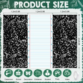 Boao Back to School Backdrop Notebook Paper Backdrop 79 x 47 Welcome First Day of School Decorations Composition Party Decor for Kids Classroom Office Welcome Student Photoshoot(Notebook)