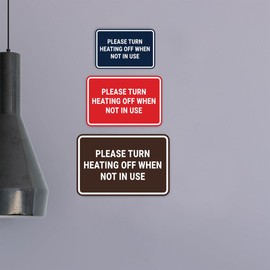 Signs ByLITA Classic Framed Please Turn Heating Off When Not In Use Door or Wall Sign | Eco-Friendly Home Sign (Black) - Small