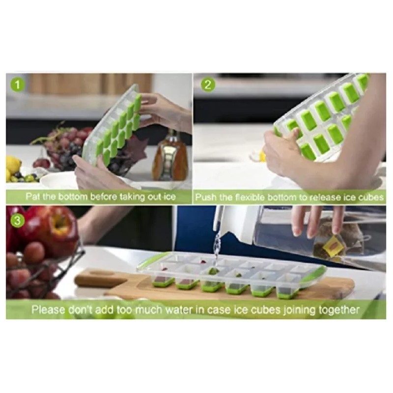 SARO STORE Molde Para Hielos Con Fondo De Silicón 12