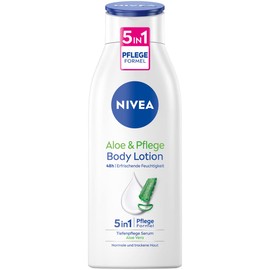 Nivea Aloe & Care Body Lotion (400 ml) - Care for Dry Skin with Deep Care Serum and Aloe Vera - 3 in 1 Formula: 48 Hour Care - Suppleness and Naturally Beautiful Skin