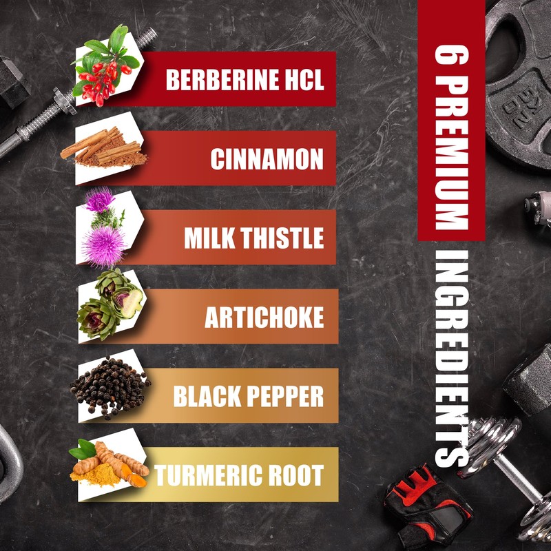 Berberine, Ceylon Cinnamon, Turmeric, Milk Thistle, Artichoke, Black Pepper -