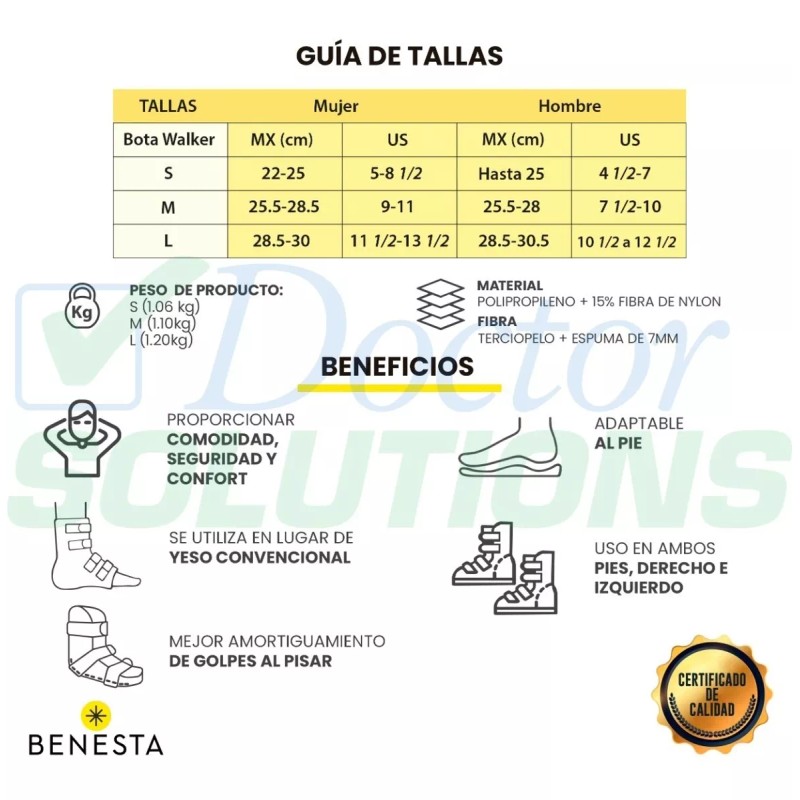 Benesta Bota Walker Benesta Neumática Corta De 11