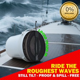 Mesh 5 Gallon Bucket Lid (1 Pack), Compatible with YETI Loadout Bucket & Standard Pails, Boat Trash Can Top Cover for Fishing, Bait & Outdoor Gear Storage Accessories, Black