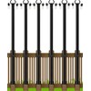 6 Pack String Light Poles,5 Ft Metal Poles with Fence