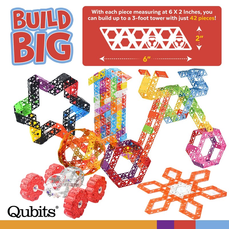 Qubits STEM Construction Set - 100 Pieces: an Open Play