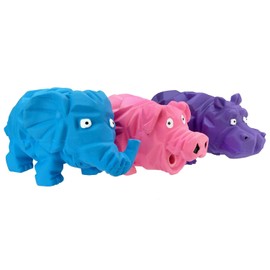 One 8 inch Origami Dog Toy Grunting Squeaker Latex Choose Character or Set Colors Vary (Full Set - All 3 Characters)