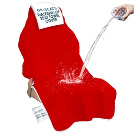 Dri Seats Waterproof Car Seat Cover – Premium Sweat Towel with Slip Resistant Backing for Front Seats in Cars, Trucks, SUVs – Universal Seat Liner, Easy Install, Washable, Breathable Fabric – Red