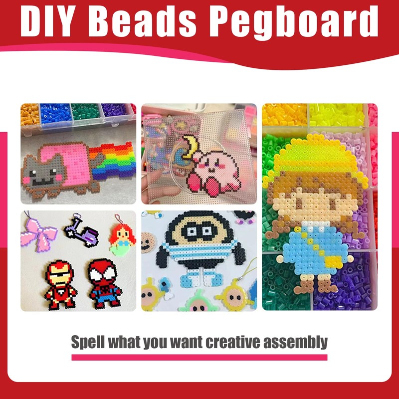 4Pcs Creative Beads Boards Sorting Game, DIY Beads Pegboard Frame