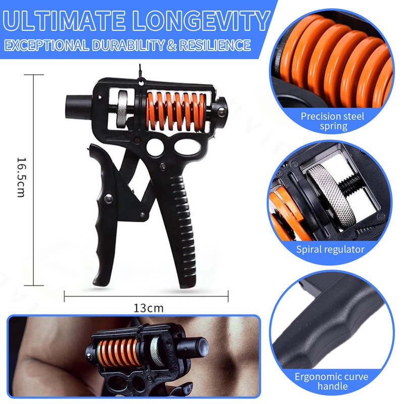 JIRONN Hand Grip Strengthener, Trainer, Grip Strengthener Workout Set, Non-Slip