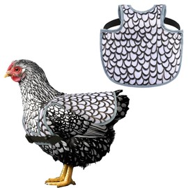 MYWSN Chicken Saddles, Chicken Saddle for Hens, Chicken Back Protector for Hens, Chicken Aprons for Hens With Adjustable Straps, Chicken Sweater for Hens (White), 1 PCS