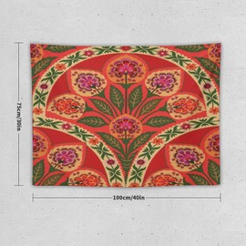 Tapiz bohemio para recámara, estilo retro, colorido bohemio, floral, patrón pasilico, mandala, granja, estilo indio, tradicional, estampado de flores, tapices para recámara, sala de estar, 40 x 30