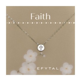 EFYTAL Small Cross Necklace for Women, 925 Sterling Silver CZ Cross Necklace, Confirmation Gifts for Teen, Daughter Gift from Mom, Sister Gifts, Religious Gifts for Women