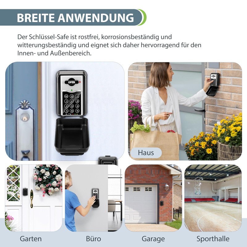 Key Safe with Number Code, Key Safe Outdoor Waterproof Key