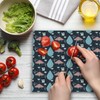 Lunarable Christmas Cutting Board, Winter Trees and Penguins with Gift