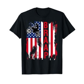 Dirt Bike American Flag Motocross 4th of july T-Shirt