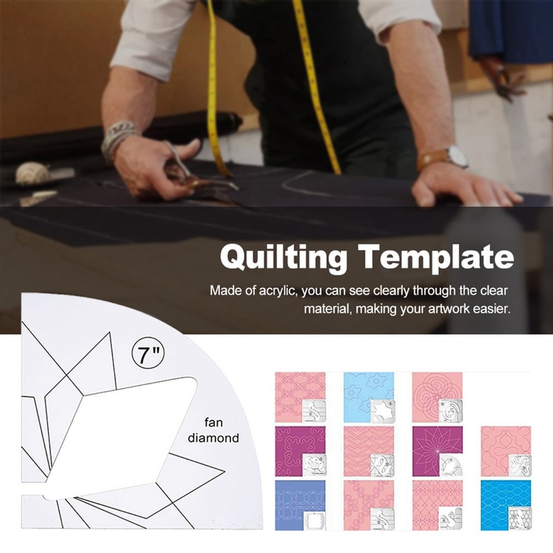 11 Pcs DIY Quilting Template Set Domestic Sewing Acrylic Templates